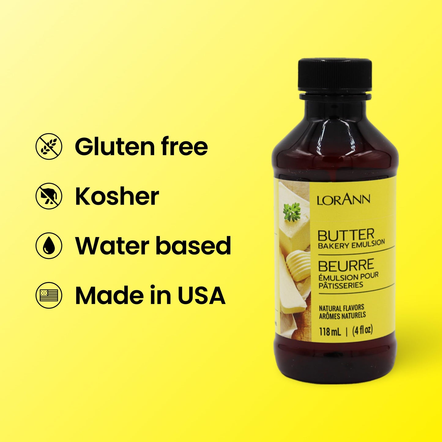 Lorann Oils Butter Bakery Emulsion: True Butter Flavor, Ideal for Enhancing Rich Dairy Notes in Baked Goods, Gluten-Free, Keto-Friendly, Butter Flavoring Essential for Your Kitchen