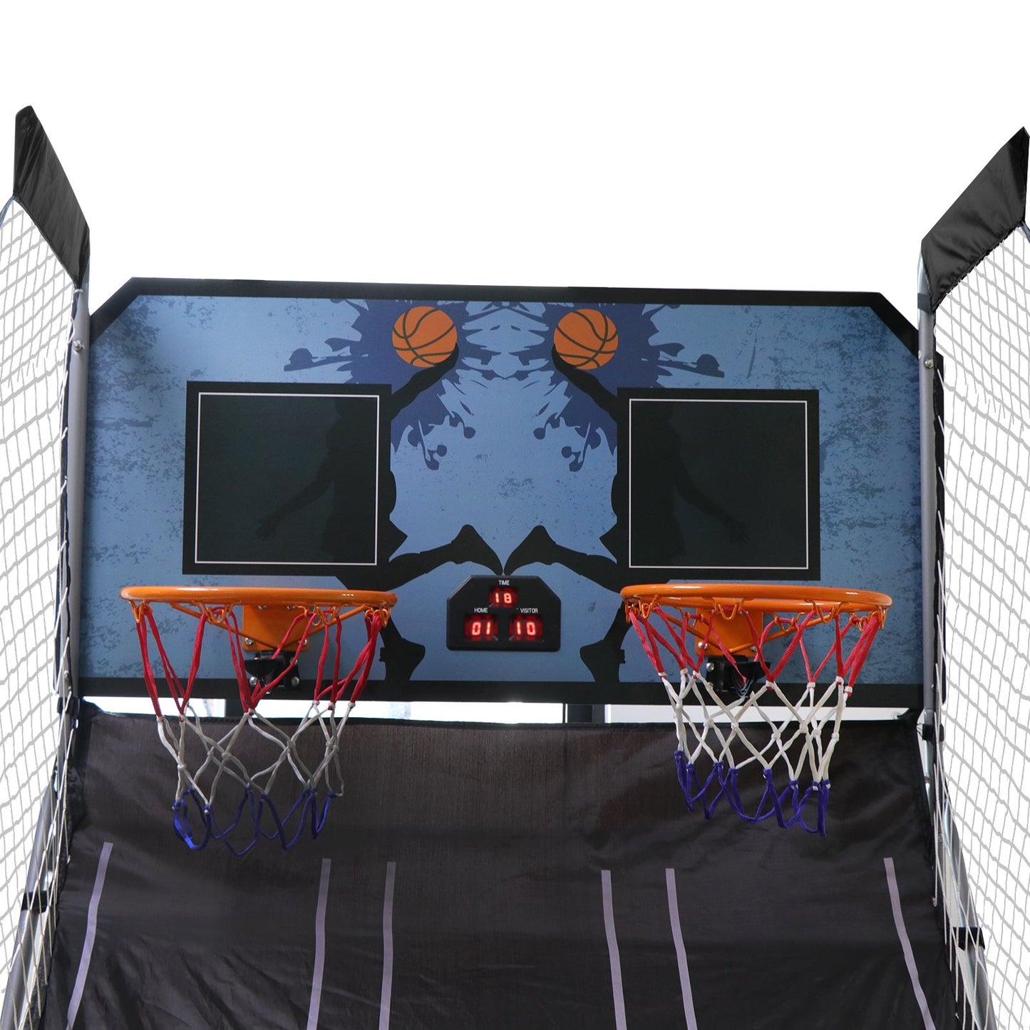 JupiterForce Foldable Indoor Basketball Arcade Game, Electronic Dual Shot Basketball Hoop Arcade Game Machine with 4 Balls and LED Scoring for 2 Players Home Play, Kids, Adults