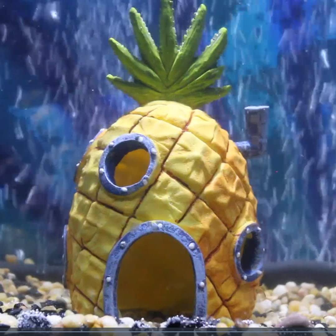 Penn-Plax (SBR10EO Spongebob Squarepants Officially Licensed Aquarium Ornament – Spongebob’s Pineapple House – Medium