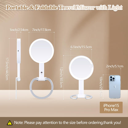 MOMOKUBA Magnifying Mirror with Light 20X/1X, Lighted Makeup Mirror with Magnification, Make Up Mirrors Stand Up Double Sided, Magnified Travel Mirror with Lights, Rechargeable 3 Color Dimmable