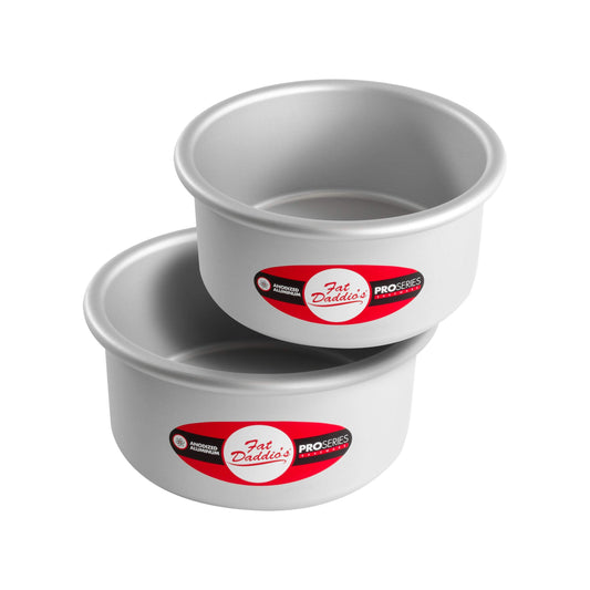 Fat Daddio's Anodized Aluminum Round Cake Pans, 2 Piece Set, 6 x 3 Inch