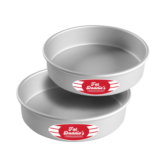 Fat Daddio's Anodized Aluminum Round Cake Pans, 2 Piece Set, 8 x 2 Inch