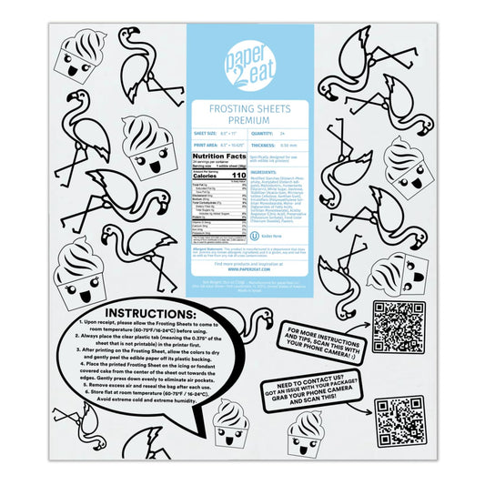 paper2eat Frosting Sheets Premium 8.5“ x 11“ – 24 count – White Edible Icing Sheets