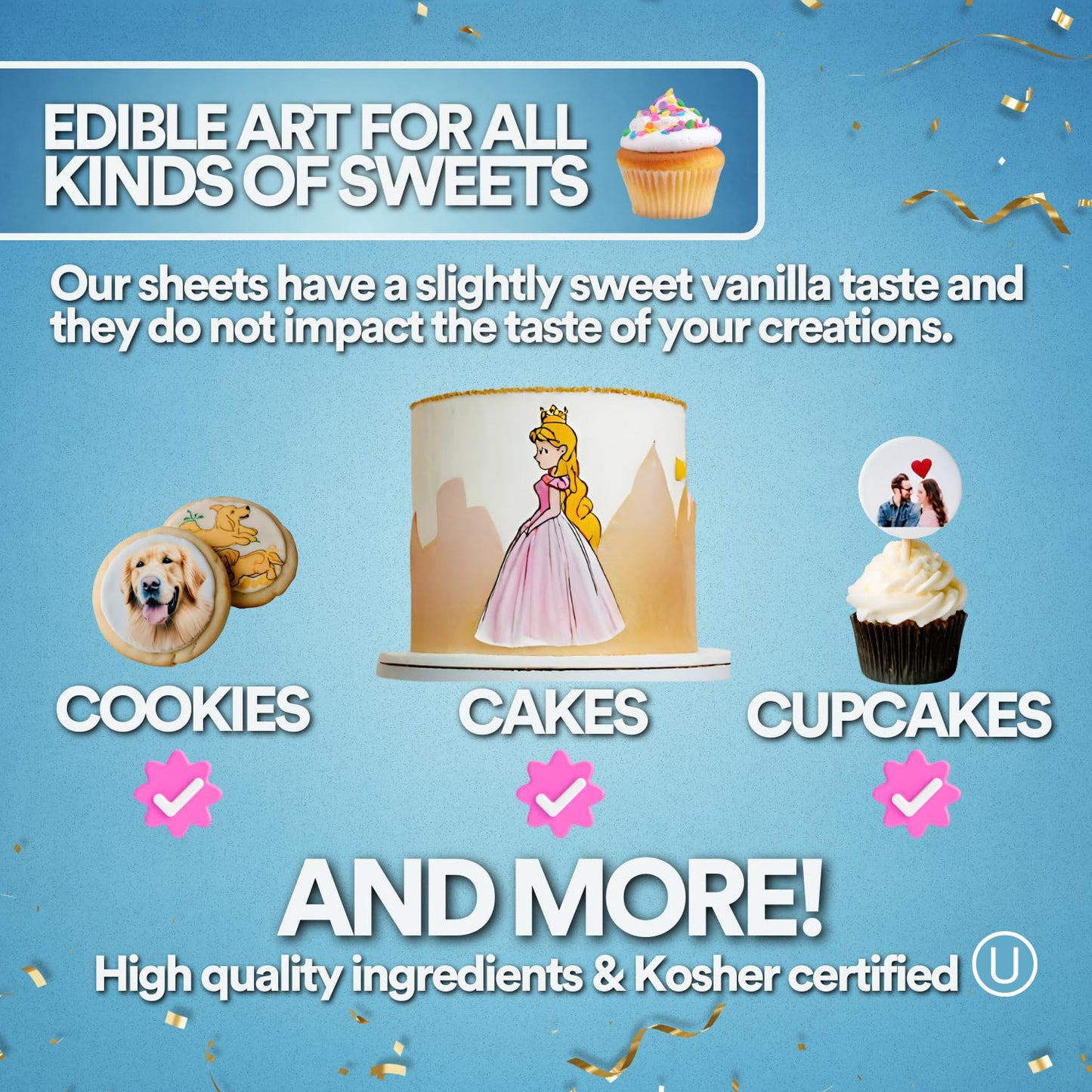 paper2eat Frosting Sheets Premium 8.5“ x 11“ – 24 count – White Edible Icing Sheets