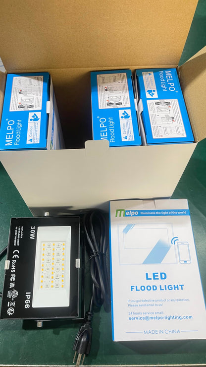LED Flood Light Outdoor 30W, 300W Equivalent 3000LM Smart RGB Landscape Lighting with APP Control, DIY Scenes - Timing - Warm White 2700K - Color Changing Uplight, IP66, US Plug MELPO(4 Pack)