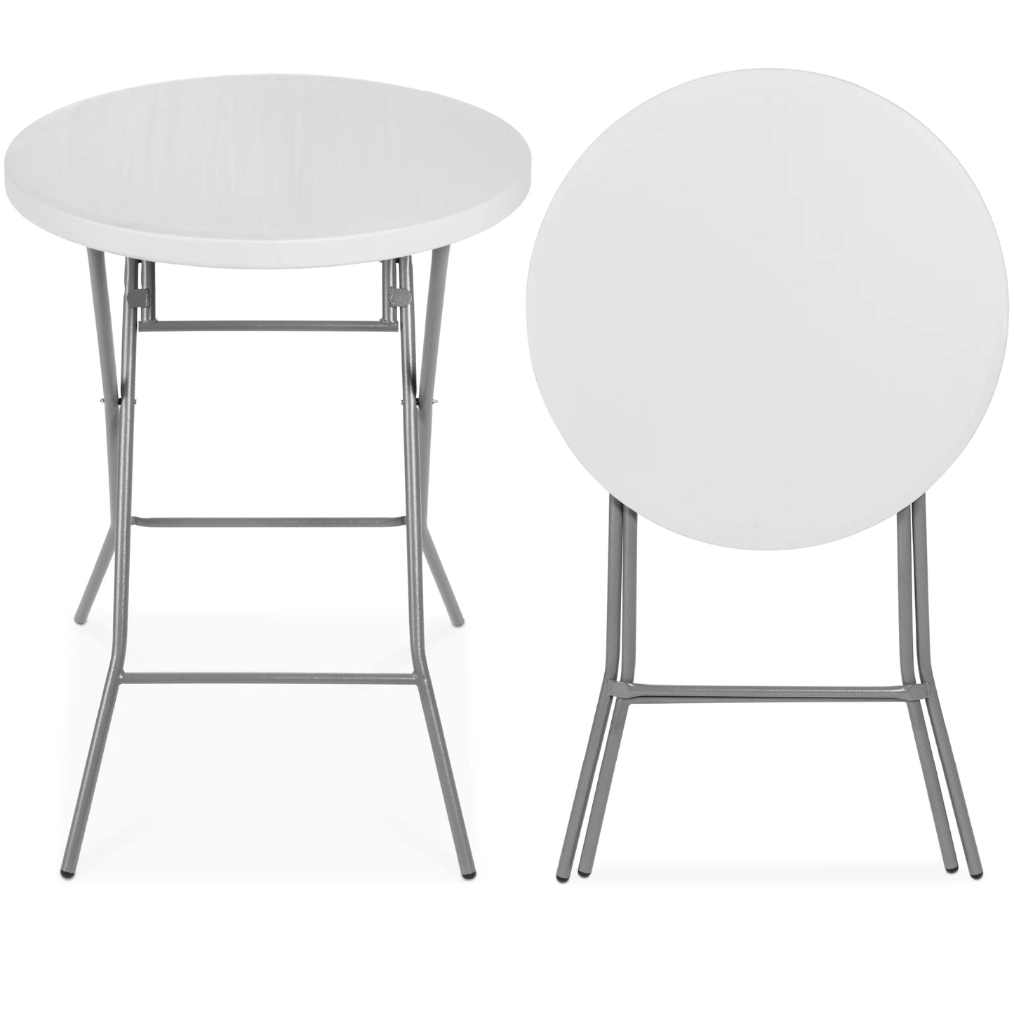 32in Bar Height Folding Table, White