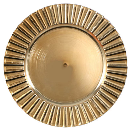 Gold Fluted Charger Plates, 13-in. For Rent