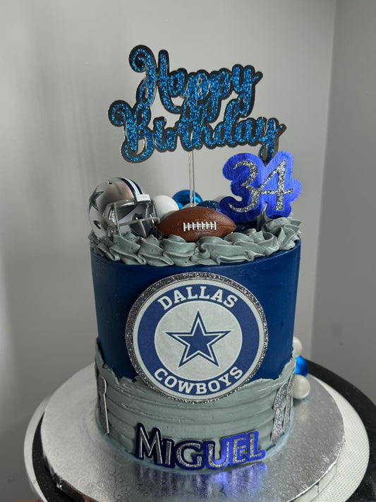 Custom Football Theme Sweet Buttercream Cake