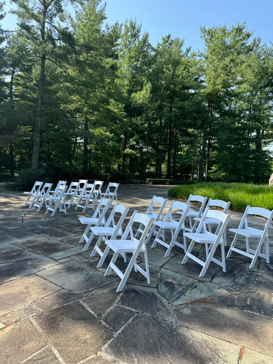 White Resin padded Chairs for Rent