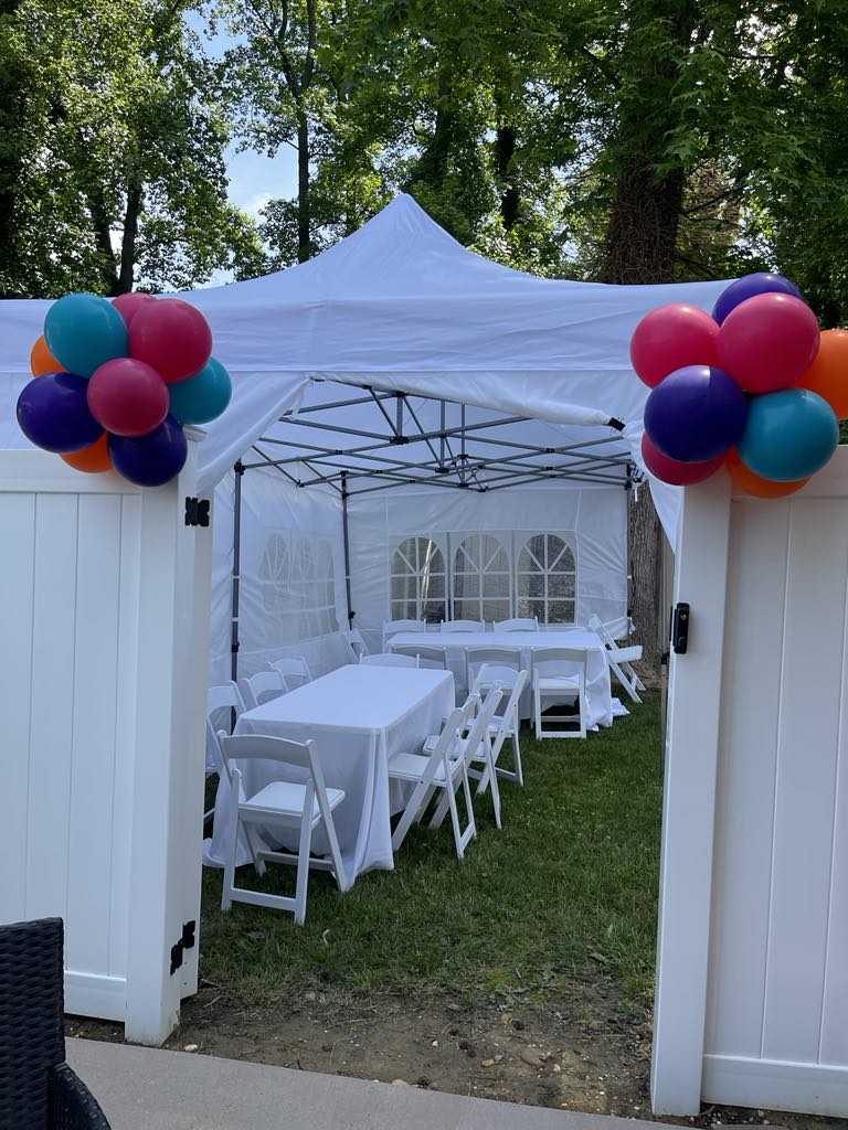 10 X 20 White pop up tent for rent